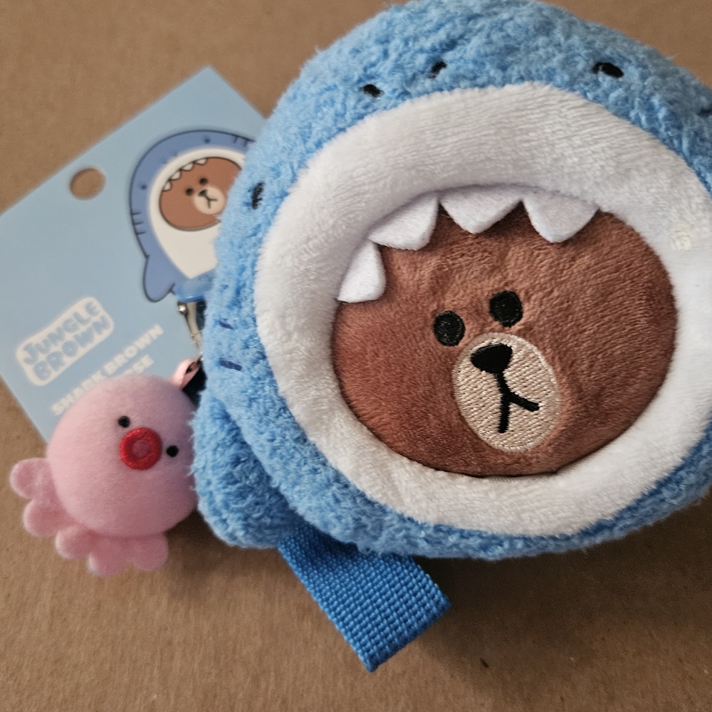 Shark Brown Plush Coin Purse
